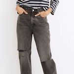 Madewell - Baggy Straight Jeans in Cavell Wash Ripped Edition Slouchy Denim Photo 0