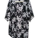 Pinkblush Black White Floral Print Open Front Kimono Women's Maternity XL/XXL Photo 0