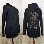 Bad Spirit Massimo Sabbadin Skull Hoodie Womens L Black Crossbones Sequins Italy Size L Photo 1