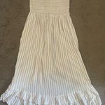 Blue Island Swimsuit coverup dress strapless gold and white strip size small NWT Photo 5