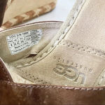 UGG  Margot Chestnut Brown Tan Leather Sherpa Shearling Lined Wedges Photo 6