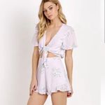 Show Me Your Mumu  Open Tie Front Shortsie Liv Lav Lov  Tie-Front Romper Size Sm Photo 2