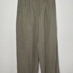 Madewell Womens Olive Green Linen Blend Wide-Leg Harlow Pants Size 2 Photo 1