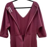 Anthropologie Sutton Ponte Jumpsuit v-neck purple plum textured pleated batwing Photo 12