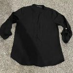 ZARA black v neck business casual 3/4 sleeve shirt XS Photo 0
