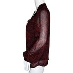 Haver London Shirt Womens XS Red Cheetah Print Blouse Office Casual Versatile Photo 2