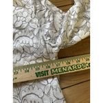 Elle  white floral lace lined Scoop Neck 3/4‎ bell  sleeve blouse women's size M Photo 4