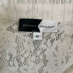 Piper & Scoot  Exclusive White Lace 3/4 Sleeve Button Down Blouse Size Medium Photo 2