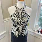 Windsor  NWT  Black Embellished Halter Gown Size 7 For Your Villain Era Photo 8