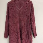 Terra & Sky  Deep Burgundy Open Knit Cardigan size 1X Photo 7