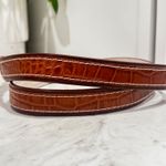 Liz Claiborne Vintage Brown Embossed Leather Belt Gold Silver Buckle Women Large Photo 1