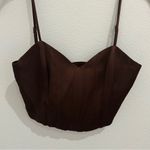 ZARA  Dark Brown Corset Tank Top Photo 4