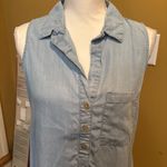Velvet Heart  Women size medium‎ Chambray Blouse Sleeveless Tencel Photo 2