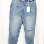 KanCan High Rise Distressed Mom Jeans: Light Stone Wash Size 30 Photo 2