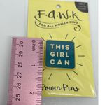 F.A.W.K. For All Woman Kind This Girl Can Power Pins Enamel Pin BFF For Her Blue Photo 2