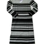 Lou & grey NWT Striped Turtleneck in Black Gray Midi Maxi Sweater Dress XS Photo 1