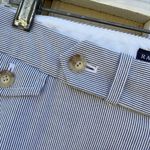 Ralph Lauren Blue White Stripe Cropped Cuffed Pants Women’s Size 10 Stretch Photo 5