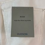 Hudson  Rosie Distressed‎ High Rise Wide Leg Ankle Jeans Size 34 Ecru Vintage Photo 9