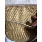 Bottega Veneta Bottega Venteta Straw Leather Trim Crossbody Shoulder Bag Tan Braided Strap Photo 3