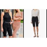 NWT Favorite Daughter The Eva Long Slim Denim Shorts Black Size 26 Photo 2