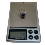 14K 14KT Karat Blue Sapphire White Gold Women’s Ring Sz 6.75 Photo 14