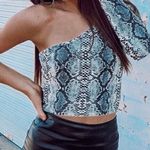 snake Skin One Shoulder Top Multiple Size XS Photo 0