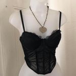 Rue 21 Gothic Whimsygoth Black corset bustier top shirt blouse lace details hook eye closure-M Photo 0