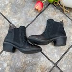 Fly London  Black Antiqued Leather Slouchy Ankle Heeled Booties Motorcycle Sz 6 Photo 7