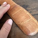 Vintage A. Brod Genuine Leather Wide Patterned Belt Size Large Made in the USA Tan Photo 5