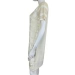 Catherine Malandrino  Cream Sequined Sweater Dress Size M Photo 2