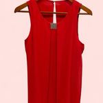 Flowy lipstick red sleeveless rhinestone collar bling top peek a boo back Silver Size M Photo 1