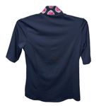 Tommy Bahama  Golf Women's Size S 1/4 Zip Short Sleeve Top Navy Blue/Pink‎ Floral Photo 3