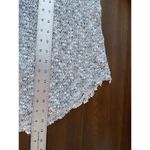 Free People Sweater Pullover Loose Open Knit Crochet Lace Back Blue Gray Small Photo 5