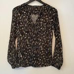 Eddie Bauer Floral Long Sleeve Sheer Shirt w/ Front Open Pocket - Size XS Photo 0
