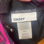 DKNY  Vibrant Pink and Gray Strapless Striped Bikini Top Photo 2