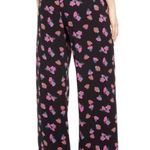 WAYF Pants Black Pink Petal Floral Wide Leg High-Waist Size XL NWT Photo 3
