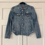 BLANK NYC Jean Jacket Raw Hem Distressed Destroyed Size XS Trucker Denim Coat Photo 1