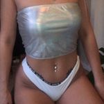 Wild Fable Holographic Crop Tube Top Photo 0