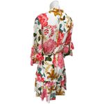 Petal and Pup  Multicolor Floral Half Sleeve Ruffle Tiered Tie A Line Mini Dress S Photo 1