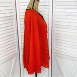 Libby‎ Edelman Bumble Bee Blouse Red Black Medium Long Bell Sleeve Photo 3