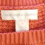 New York & Company Womens Pullover Tie‎ Sleeves Open Knit Sweater red Size S Photo 2