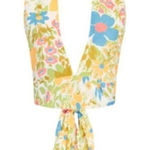 With Jean  Rendezvous Floral Halter Wrap Top Size Small Boho Festival Photo 0