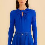 Farm Rio   BRIGHT BLUE LONG SLEEVE BODYSUIT SIZE XS Photo 1