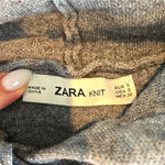 ZARA  Gray Hodded Sweatshirt With Beaded Strings Photo 4