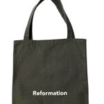 Reformation  Green Canvas Tote Bag Photo 0
