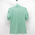 Nike  Dry fit 1/2 zip Golf Top Green white Stripe ruched sleeve Photo 6