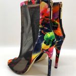 Wild Rose  Giselle Women Satin Fabric Mesh Floral Stiletto Bootie Size 5.5 Photo 5