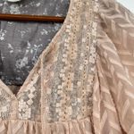 Anthropologie  One September Anwen Peasant Dress Blush Pink 3/4 Sleeve size small Photo 10