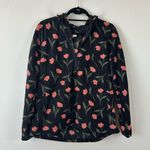 O'Neill  | Black and Red Floral Josie Quarter Zip Hooded Fleece Size Medium Photo 1