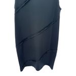 Alice + Olivia  Black Sleeveless Mock Neck Asymmetrical Seam Dress Size L Photo 2